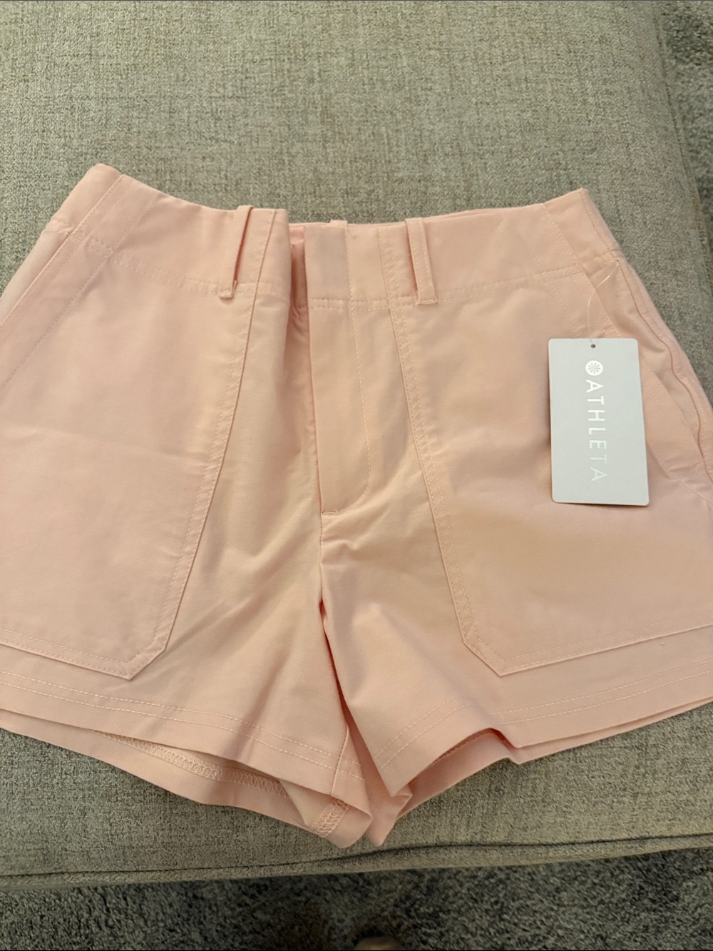 Athleta Light Pink High-Rise Utility Shorts